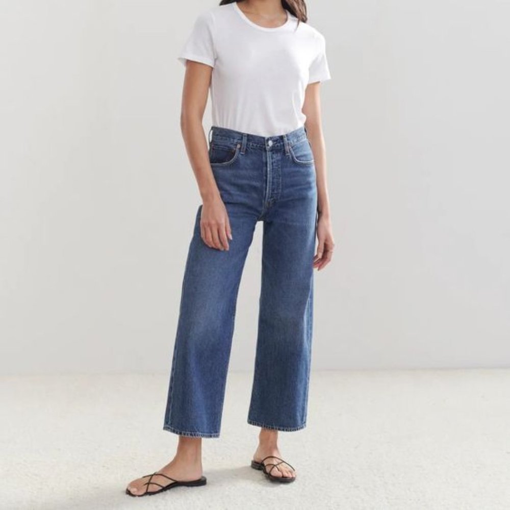 AGOLDE Ren High Rise Wide Leg Crop Jean in Control Size 26 NWT